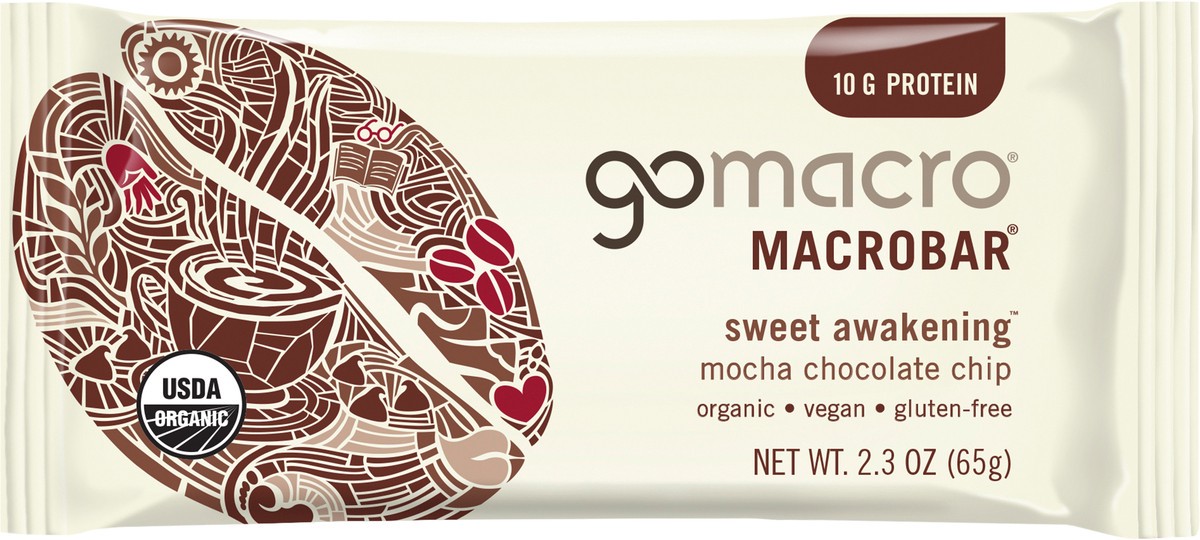 slide 4 of 7, Gomacro Protein Bar Mocha Choc Chip, 2.3 oz