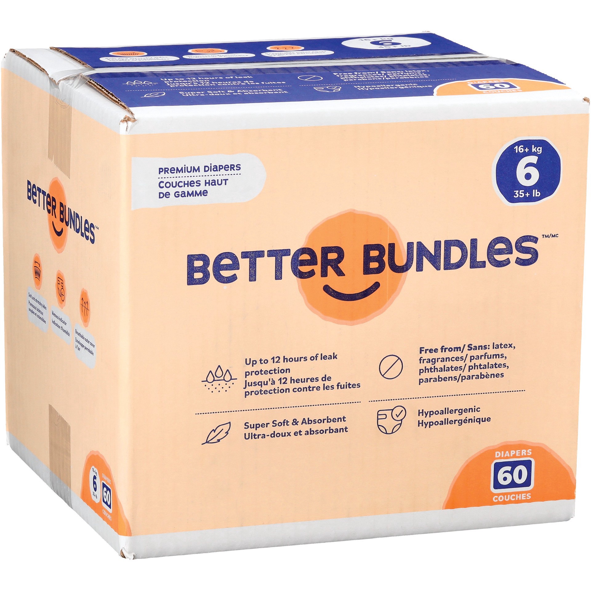 slide 1 of 1, Better Bundles Baby Diapers Club Pack - Size 6, 60 ct