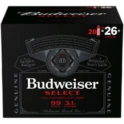 Budweiser Select Light Beer, 20 Pack 16 fl. oz. Bottles, 5% ABV