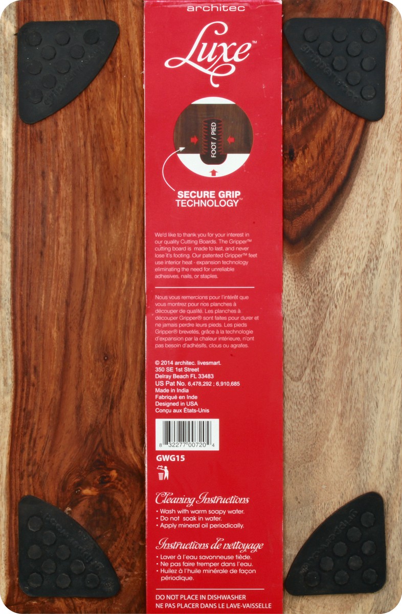 slide 8 of 11, Luxe Perfumery Gripper Wood Gourmet Cutting Board 1 ea, 1 ct