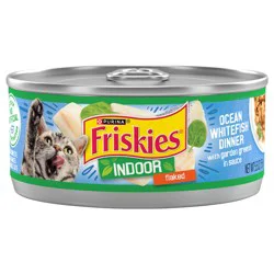 Purina Friskies Indoor Wet Cat Food, Indoor Flaked Ocean Whitefish Dinner in Sauce