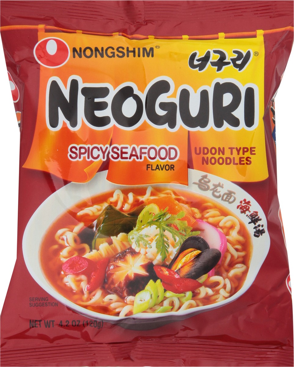 slide 2 of 9, Nongshim Spicy Seafood Flavor Neoguri 4.23 oz, 4.2 oz