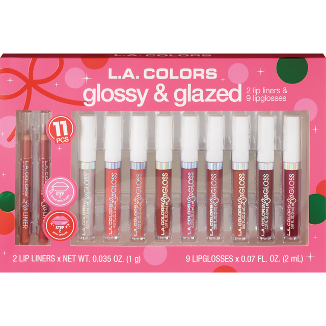 slide 1 of 1, L.a. Colors® 11pc Glossy & Glazed Lips Set Display, 1 ct