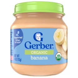 Gerber Stage 1, Organic Banana Jar, Baby Food, Fruit Puree, Non-GMO