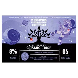 2 Towns Ciderhouse Blueberry Cosmic Crisp Imperial Cider 6-12 Oz Cans