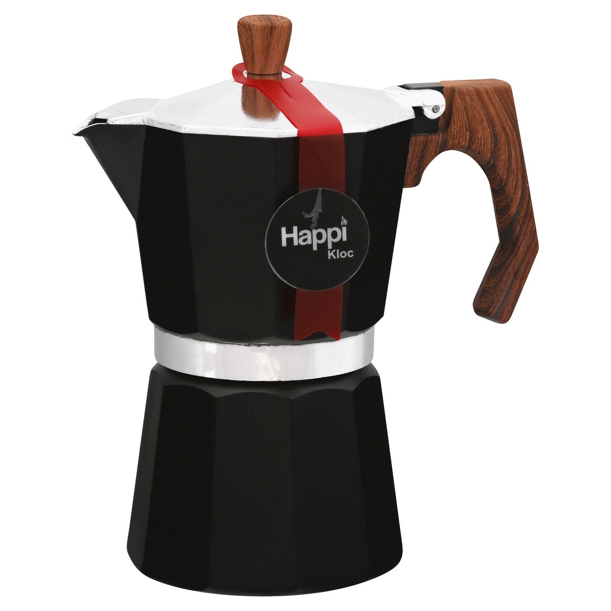 slide 8 of 11, Happi Kloc Black Aluminum 6 Cup Espresso Maker 1 ea, 1 ct