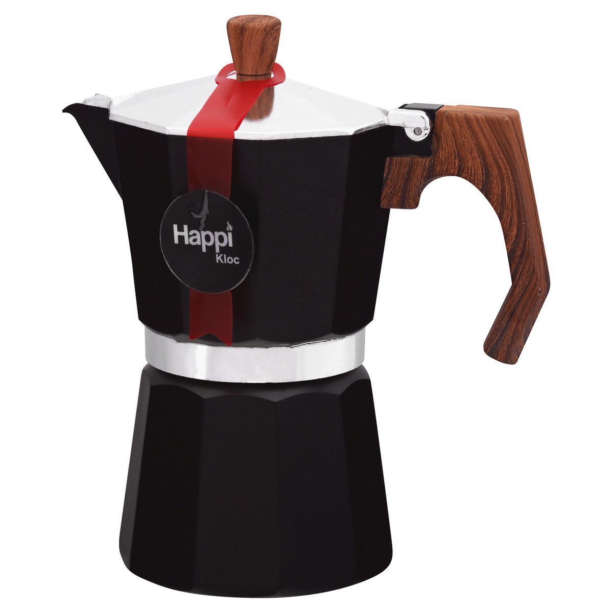 slide 4 of 11, Happi Kloc Black Aluminum 6 Cup Espresso Maker 1 ea, 1 ct