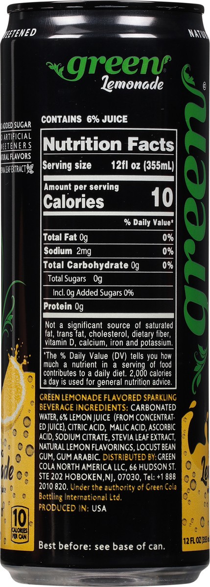 slide 4 of 13, Green Cola Sparkling Lemonade with Real Fruit Juice - 12 fl oz,