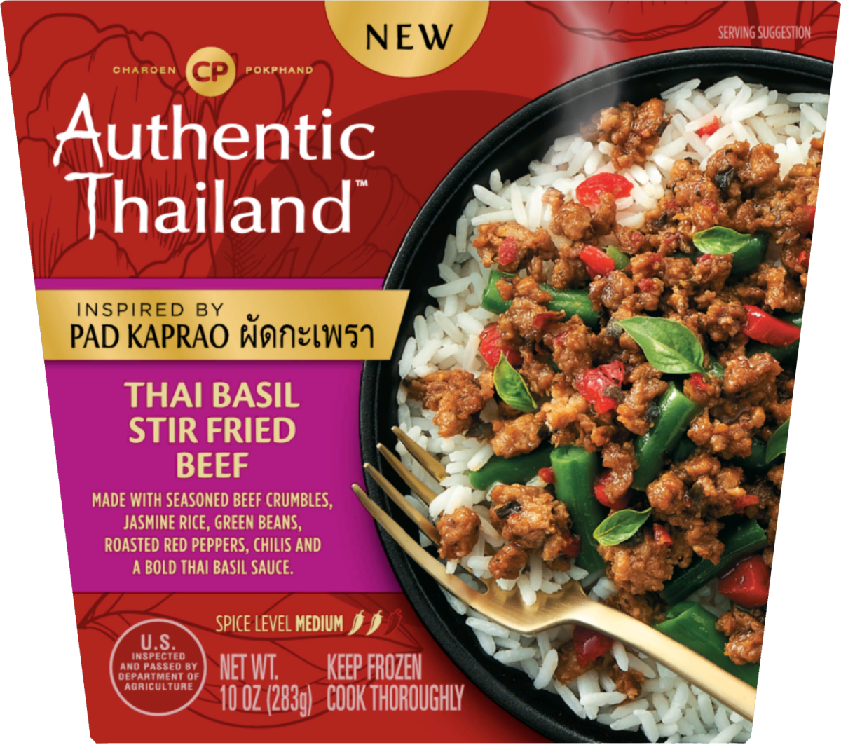 slide 1 of 6, Authentic Asia Thai Basil Beef Stir Fry 10oz (Frozen Dinner), 10 oz