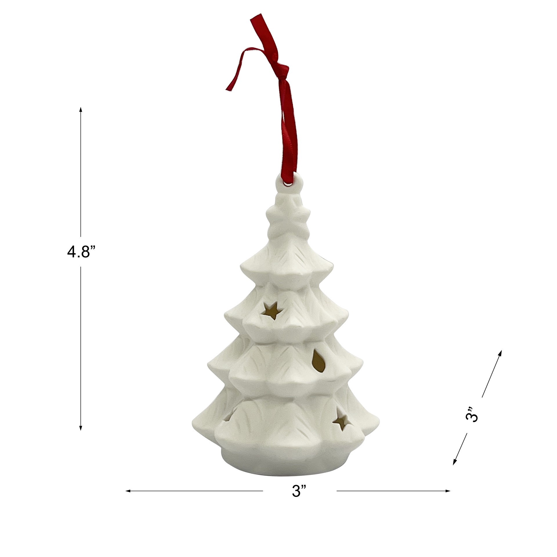 slide 2 of 8, 4.75" Diy Led Ceramic Tree Ornament By Make Market, 4.75 in