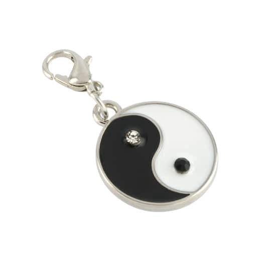 slide 1 of 3, Yin Yang Charm By Bead Landing, 19 mm charm diameter