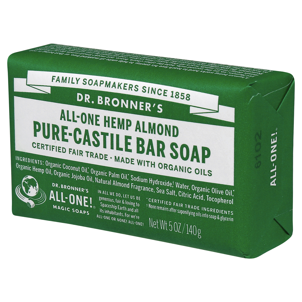Dr. Bronner's AllOne Hemp Almond PureCastile Bar Soap 5 oz Shipt
