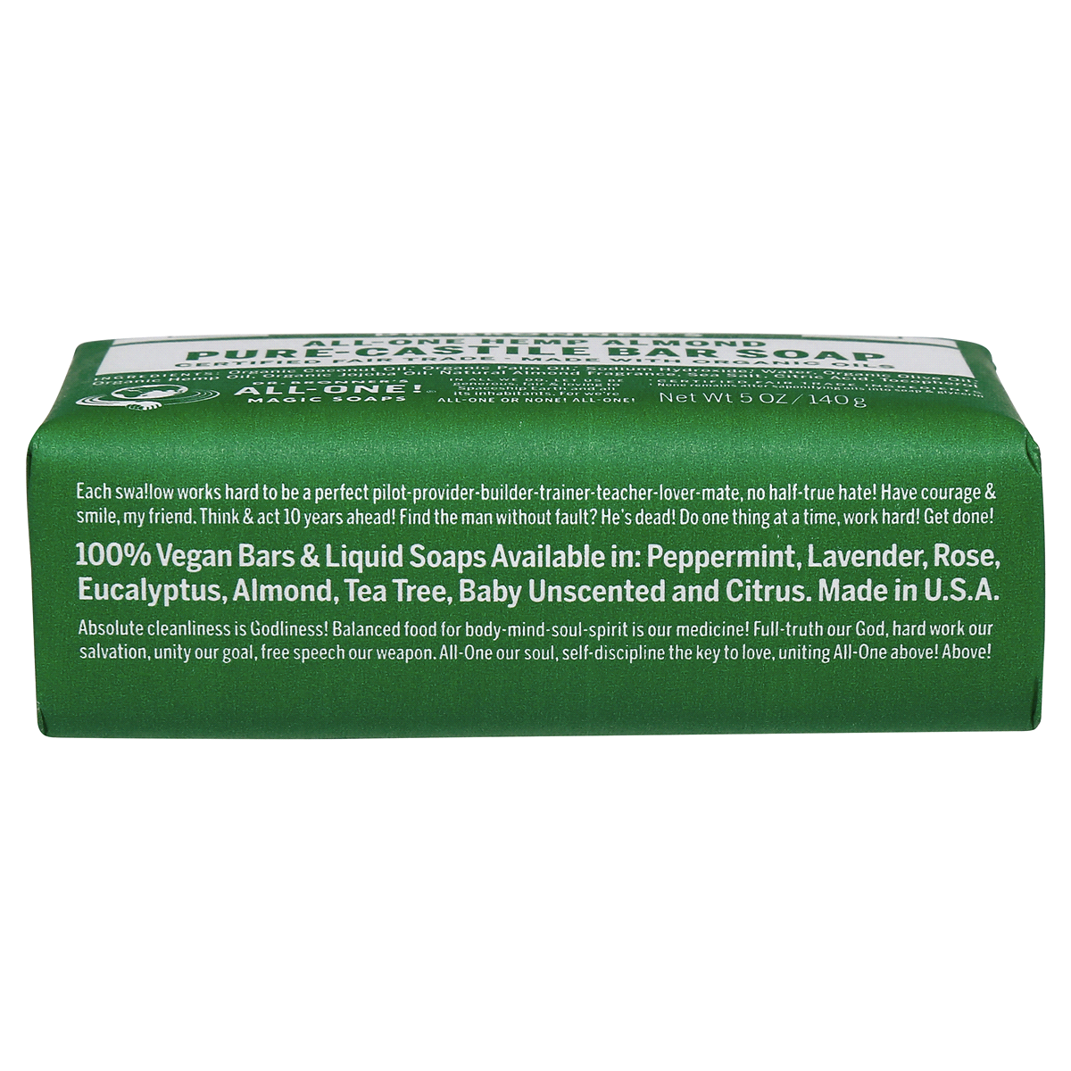Dr. Bronner's AllOne Hemp Almond PureCastile Bar Soap 5 oz Shipt
