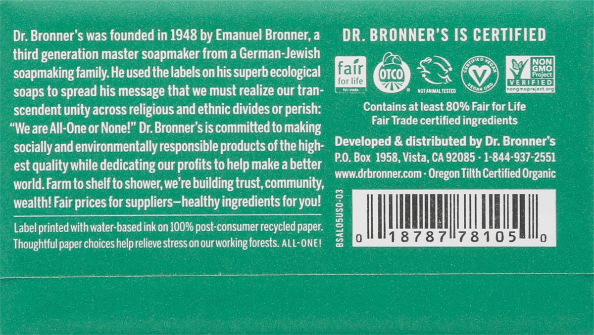 slide 8 of 12, Dr. Bronner's Castile Bar Soap Almond Org, 5 oz