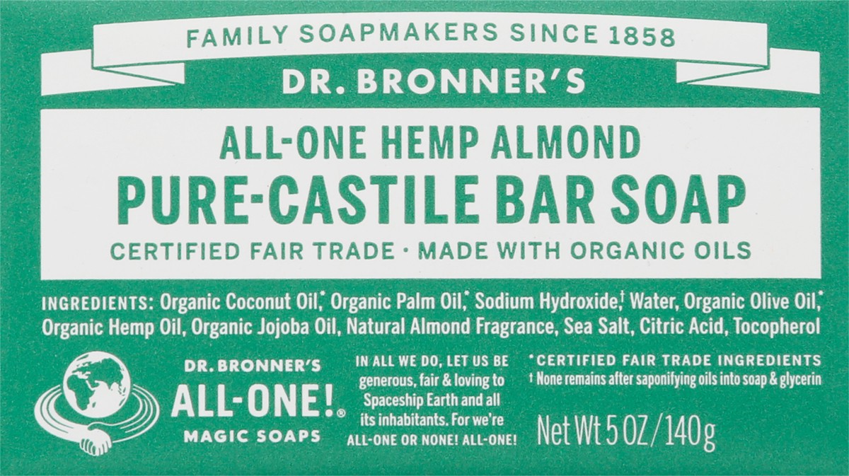 slide 9 of 12, Dr. Bronner's Castile Bar Soap Almond Org, 5 oz