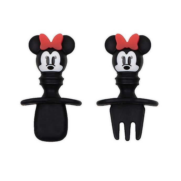 slide 1 of 1, Bumkins Disney Minnie Mouse Silicone Toddler Chewtensils - Black, 1 ct