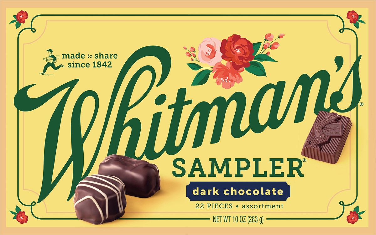 slide 6 of 6, WHITMAN'S SAMPLER Assorted Dark Chocolate Gift Box, 10 oz. (≈ 22 pieces), 10 oz