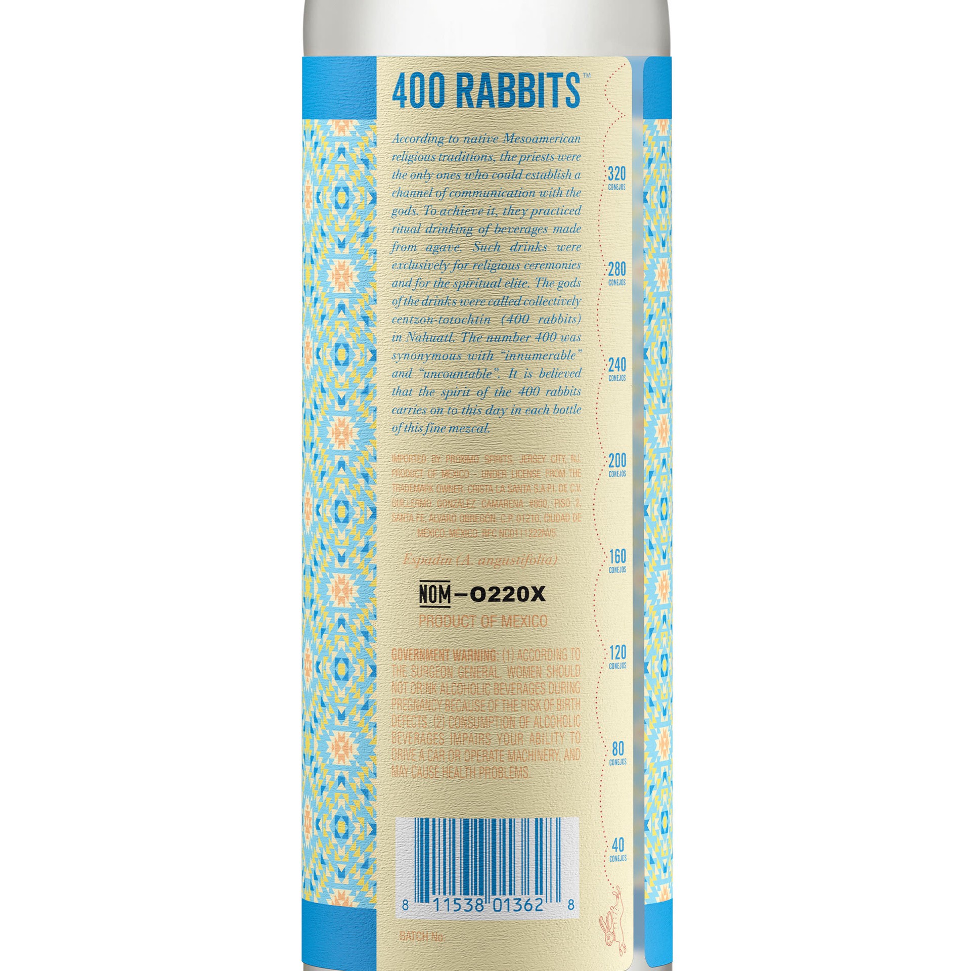 slide 5 of 10, 400 Conejos Espadín Mezcal Joven 80 Proof - 750 ml, 750 ml