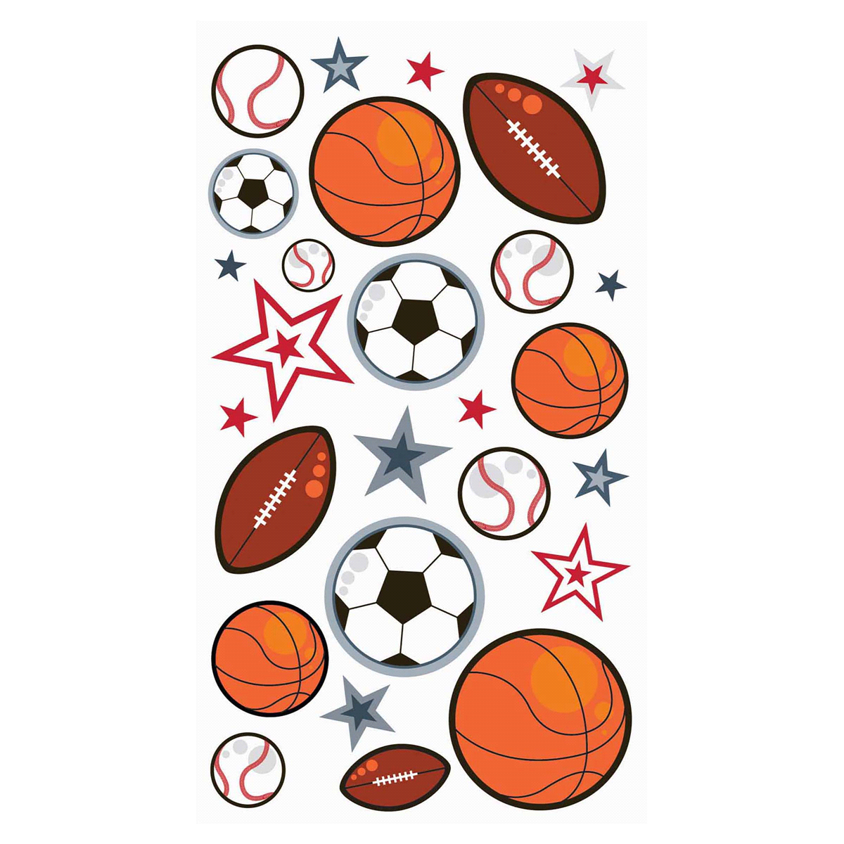slide 1 of 1, Sticko Sports Balls Stickers, 1 ct