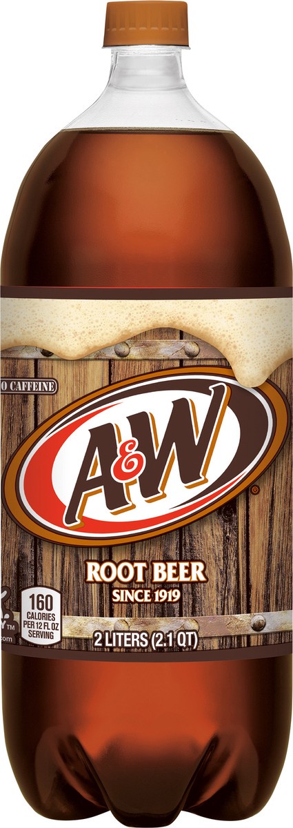 slide 1 of 10, A&W No Caffeine Root Beer Soda 2 lt Bottle, 2 liter