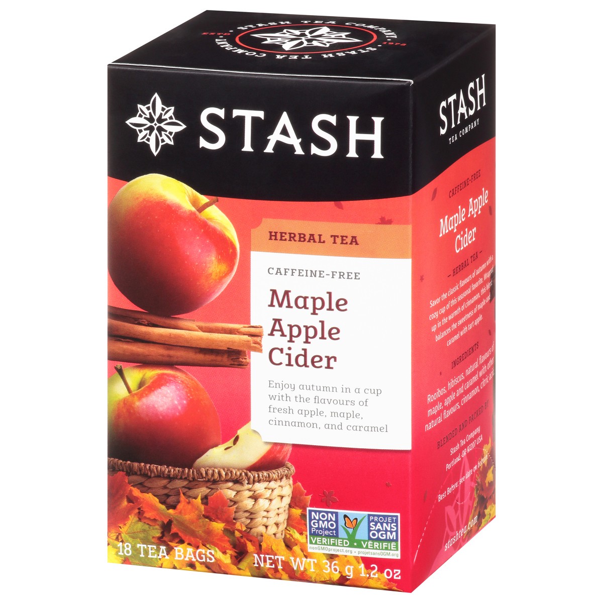 slide 2 of 9, Stash Herbal Tea, Caffeine-Free, Maple Apple Cider, Tea Bags, 18 ct