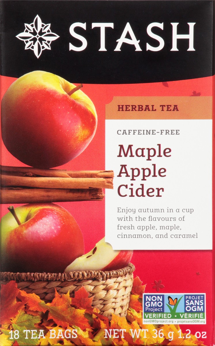 slide 7 of 9, Stash Herbal Tea, Caffeine-Free, Maple Apple Cider, Tea Bags, 18 ct