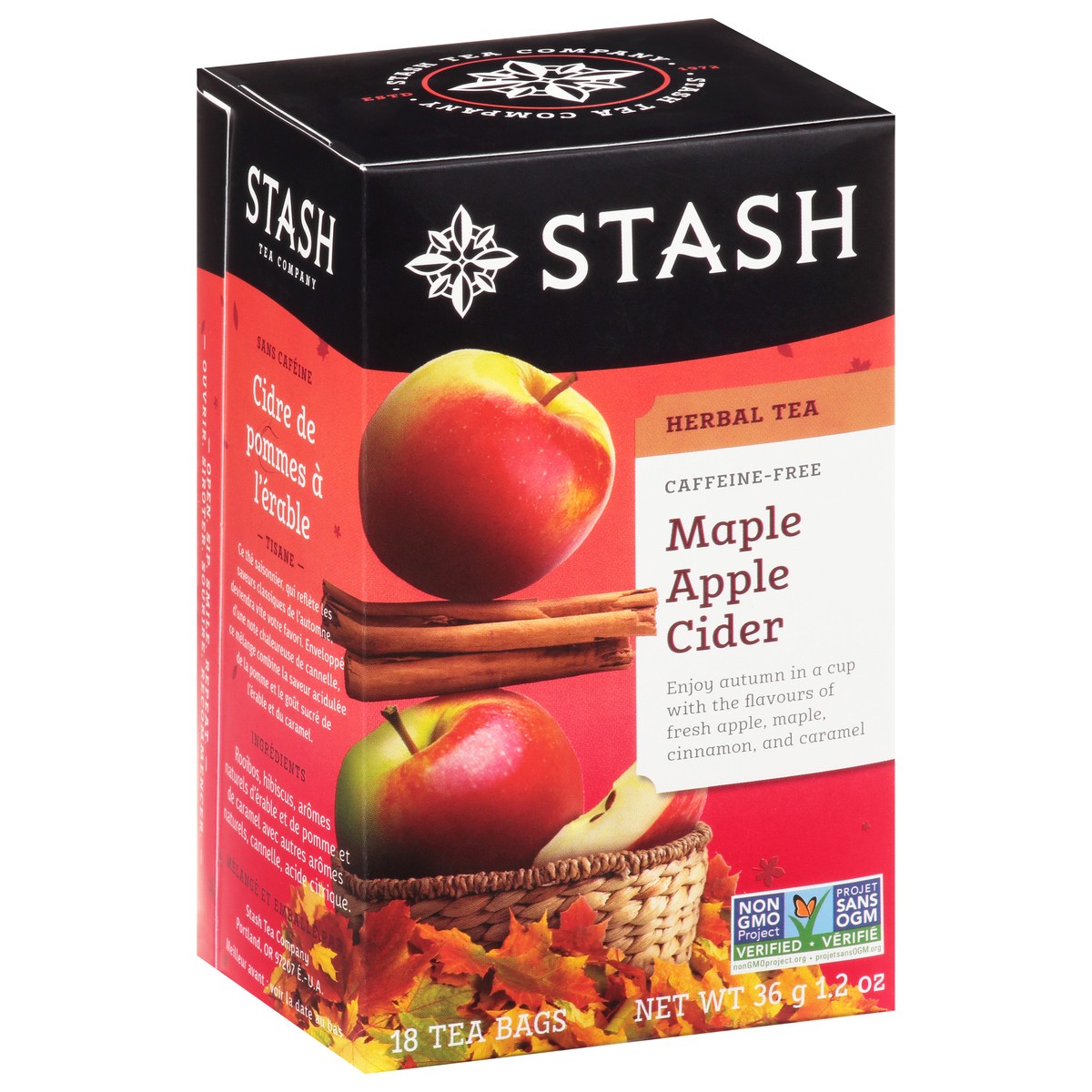 slide 9 of 9, Stash Herbal Tea, Caffeine-Free, Maple Apple Cider, Tea Bags, 18 ct