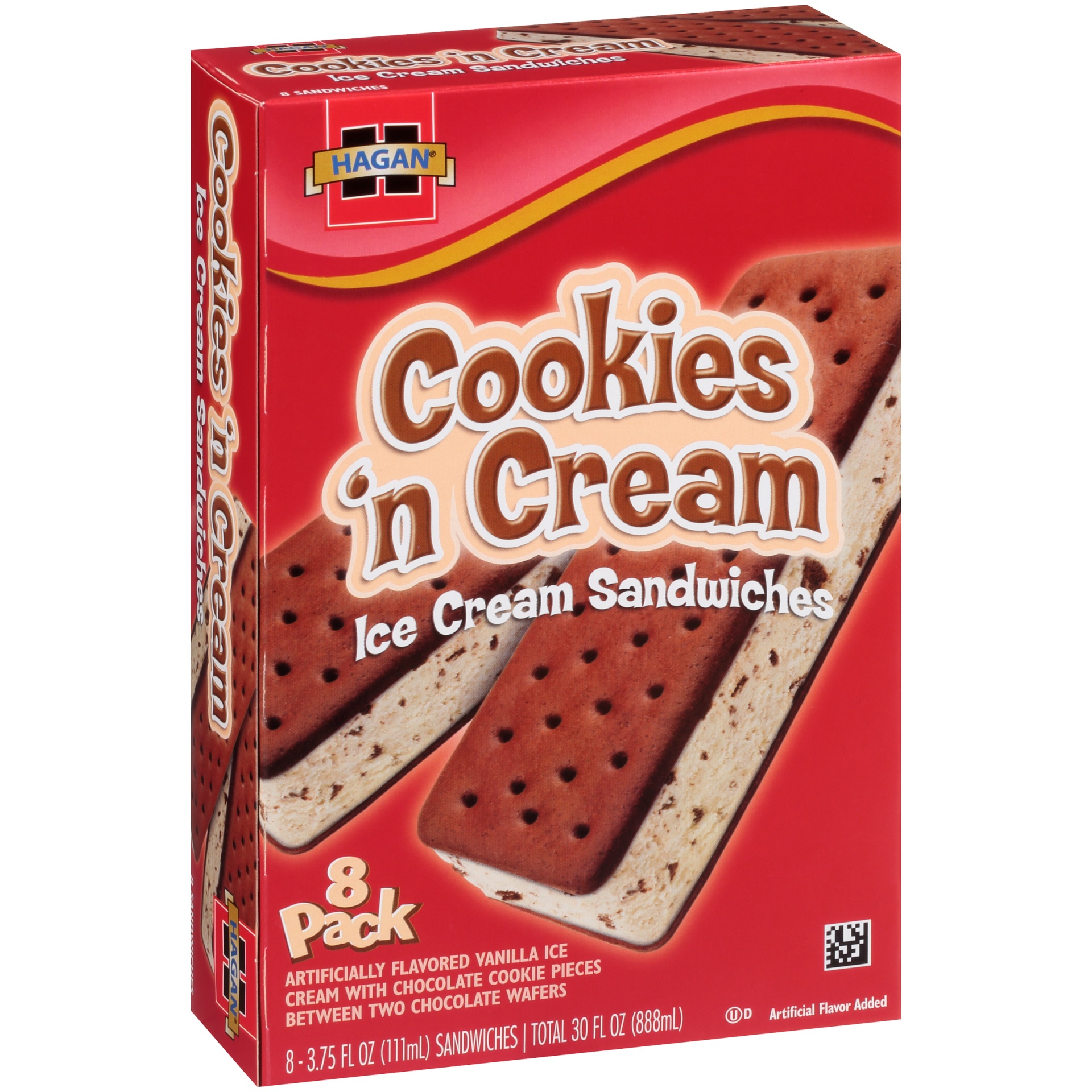 slide 2 of 7, Hagan Cookies ‘n Cream Ice Cream Sandwich, 3.75 oz