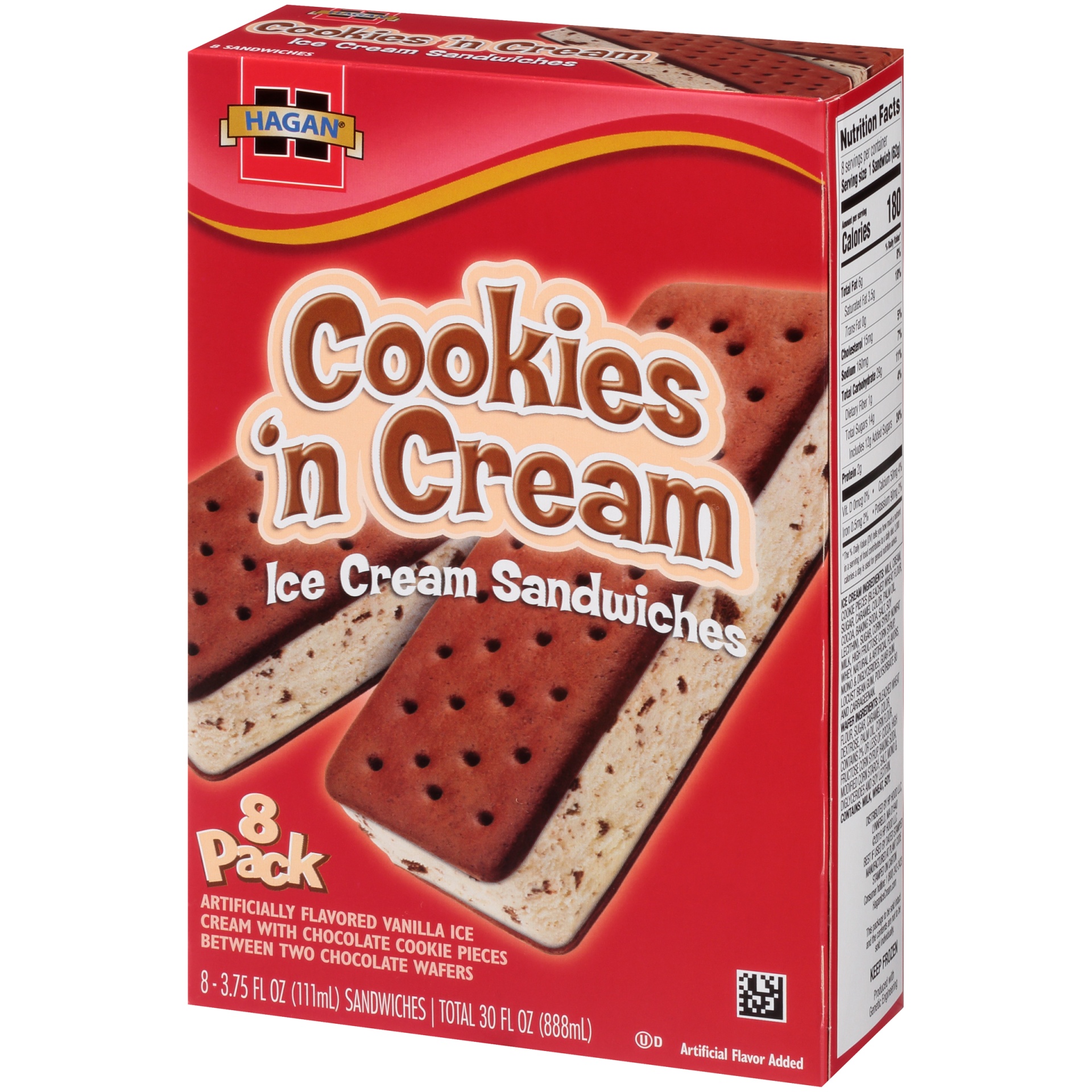 slide 3 of 7, Hagan Cookies ‘n Cream Ice Cream Sandwich, 3.75 oz