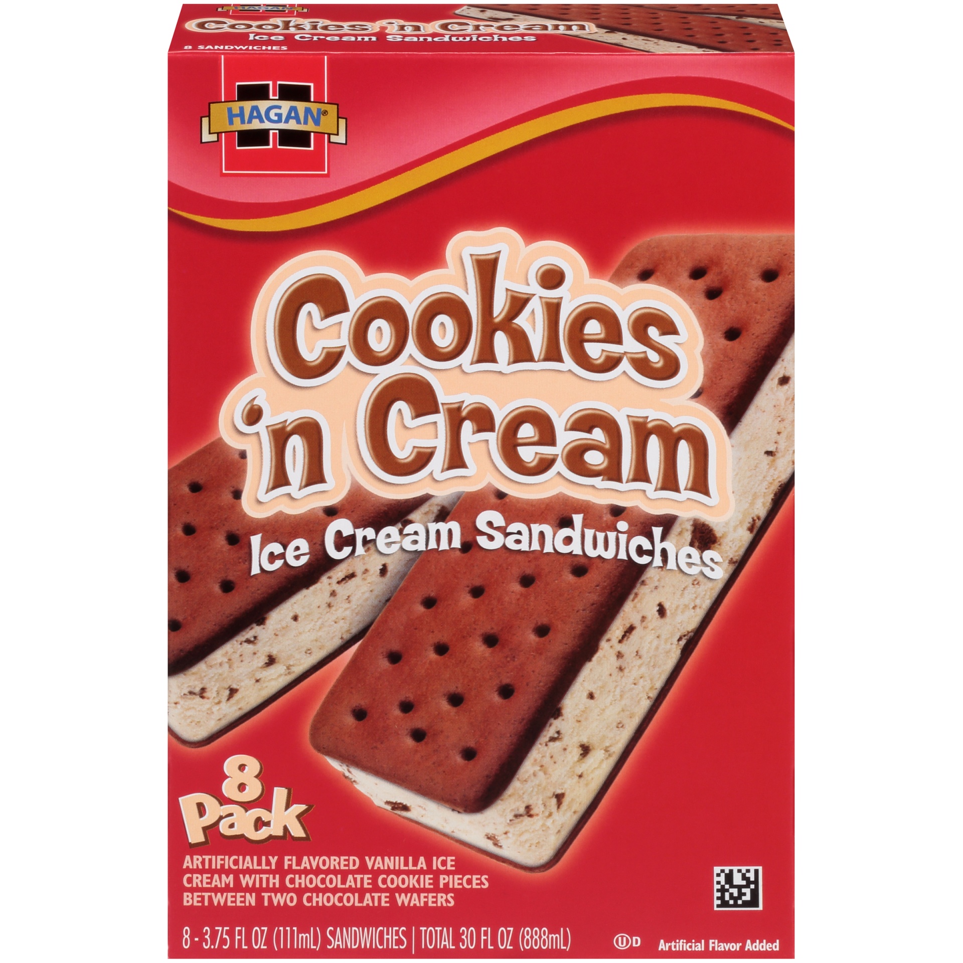 slide 1 of 7, Hagan Cookies ‘n Cream Ice Cream Sandwich, 3.75 oz