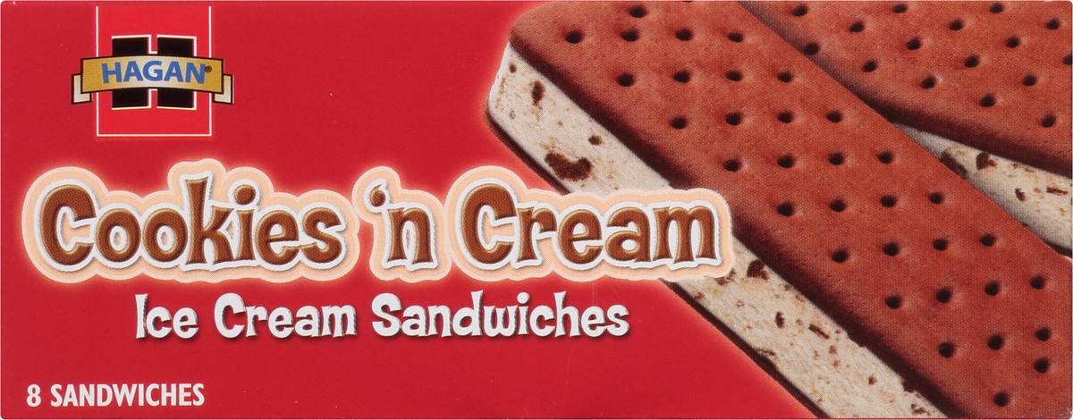 slide 5 of 10, Hagan Cookies ‘n Cream Ice Cream Sandwich, 3.75 oz (Pack of 8), 3.75 oz