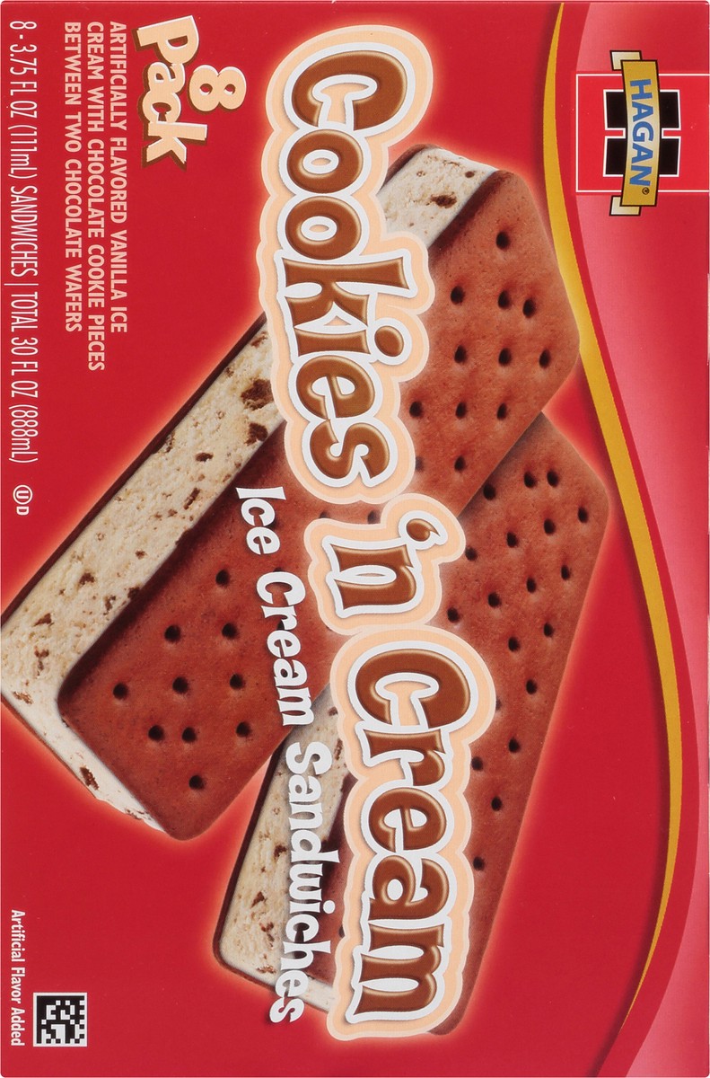 slide 8 of 10, Hagan Cookies ‘n Cream Ice Cream Sandwich, 3.75 oz (Pack of 8), 3.75 oz