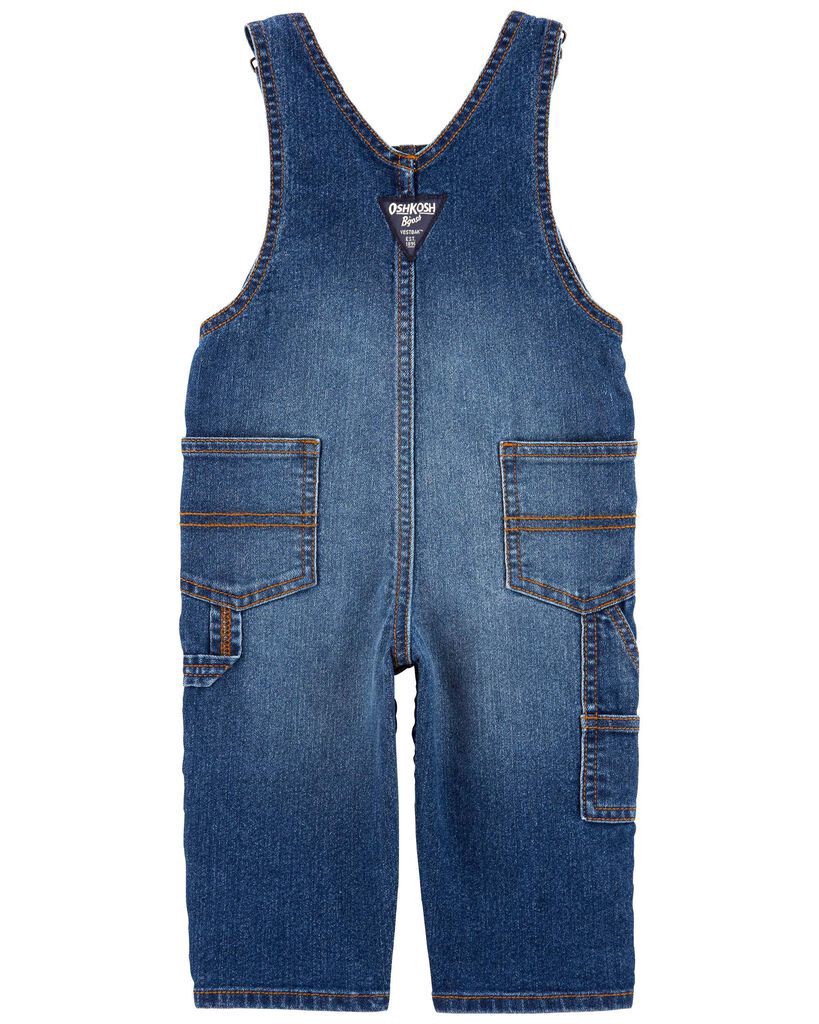 slide 2 of 4, Oshkosh Baby Stretch Denim Classic Overalls Dark Wash 3M, 1 ct
