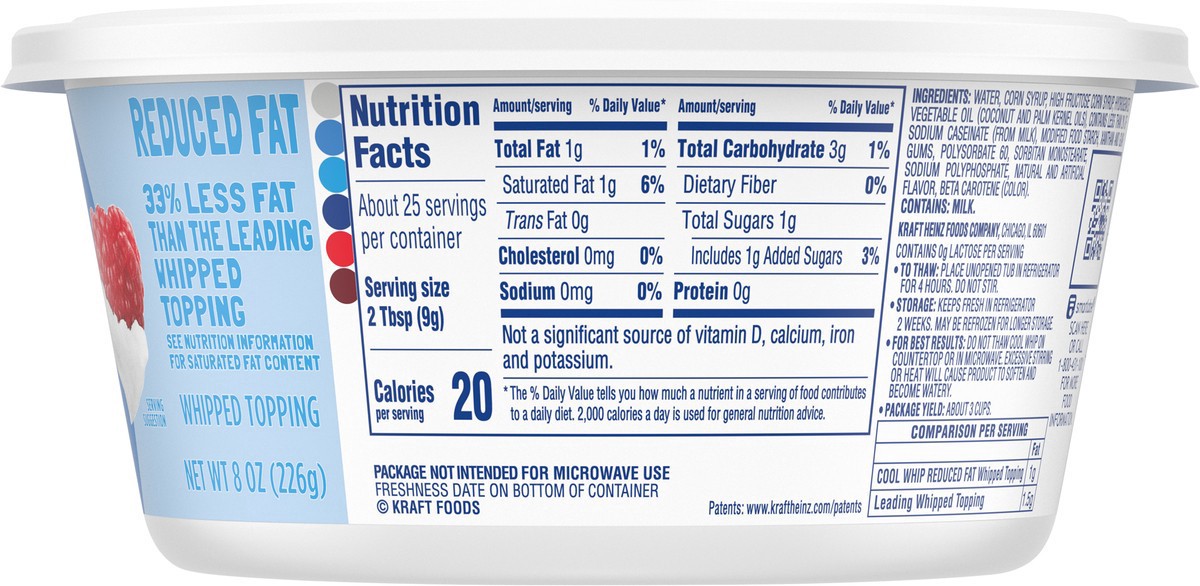 slide 20 of 25, Cool Whip Whipped Topping Reduced Fat 8 oz, 8 oz