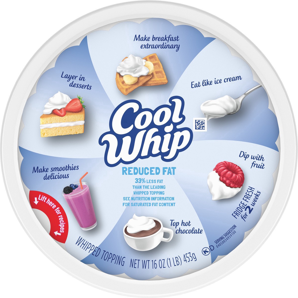 slide 11 of 13, Cool Whip Whipped Topping Reduced Fat 8 oz, 8 oz