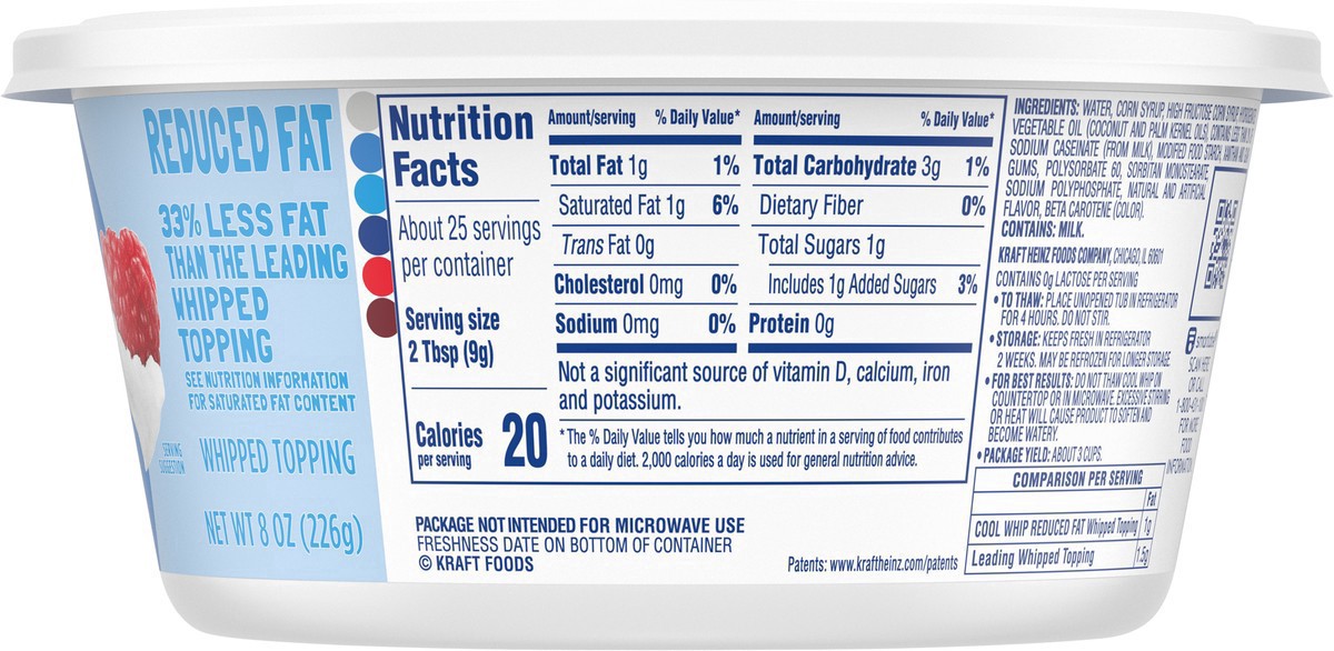 slide 7 of 13, Cool Whip Whipped Topping Reduced Fat 8 oz, 8 oz