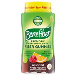 Benefiber Prebiotic Fiber Supplement Gummies for Digestive Health, Assorted Fruit Flavor - 81 Count