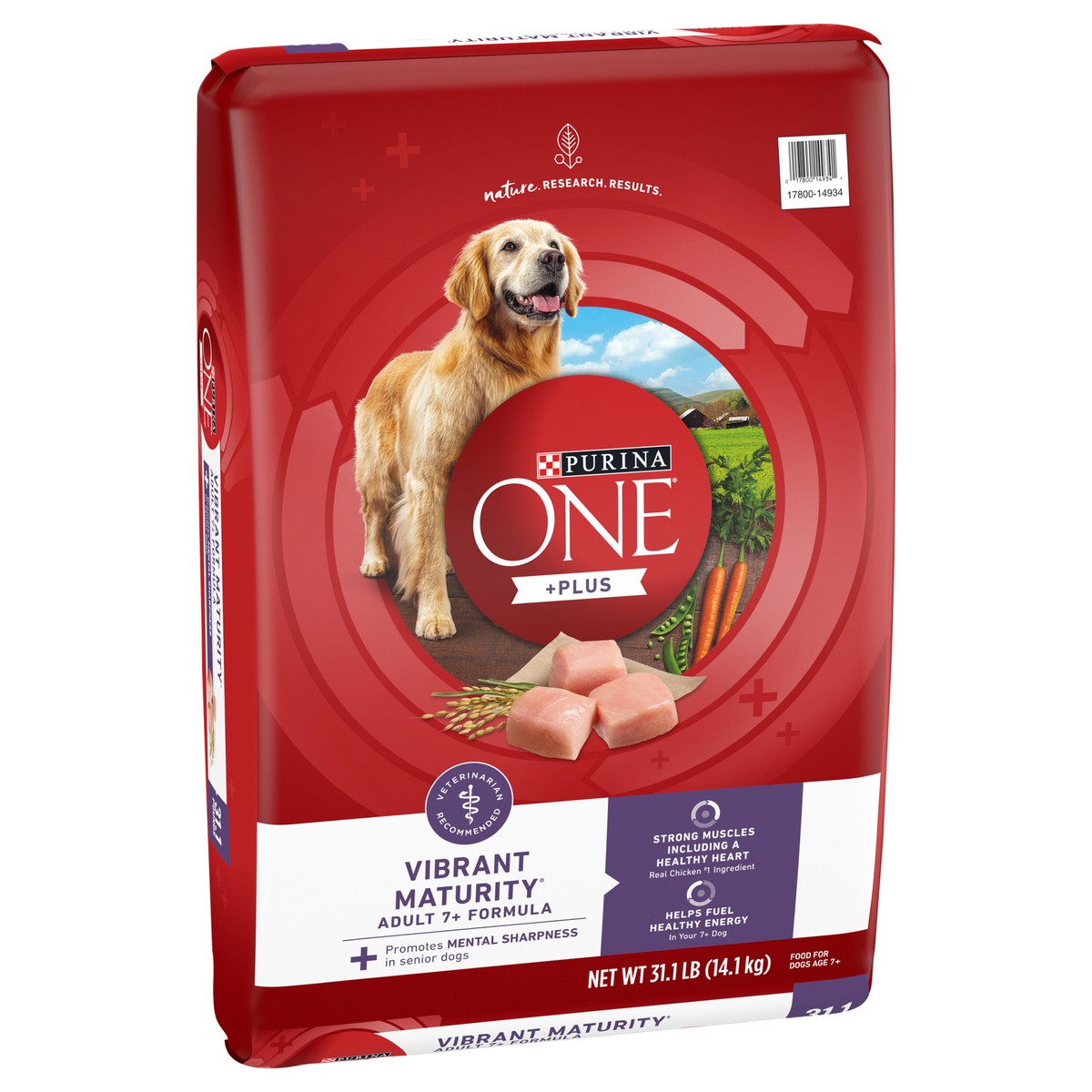 slide 3 of 9, ONE Purina ONE High Protein Dry Senior Dog Food Plus Vibrant Maturity Adult 7 Plus Formula, 31.1 lb