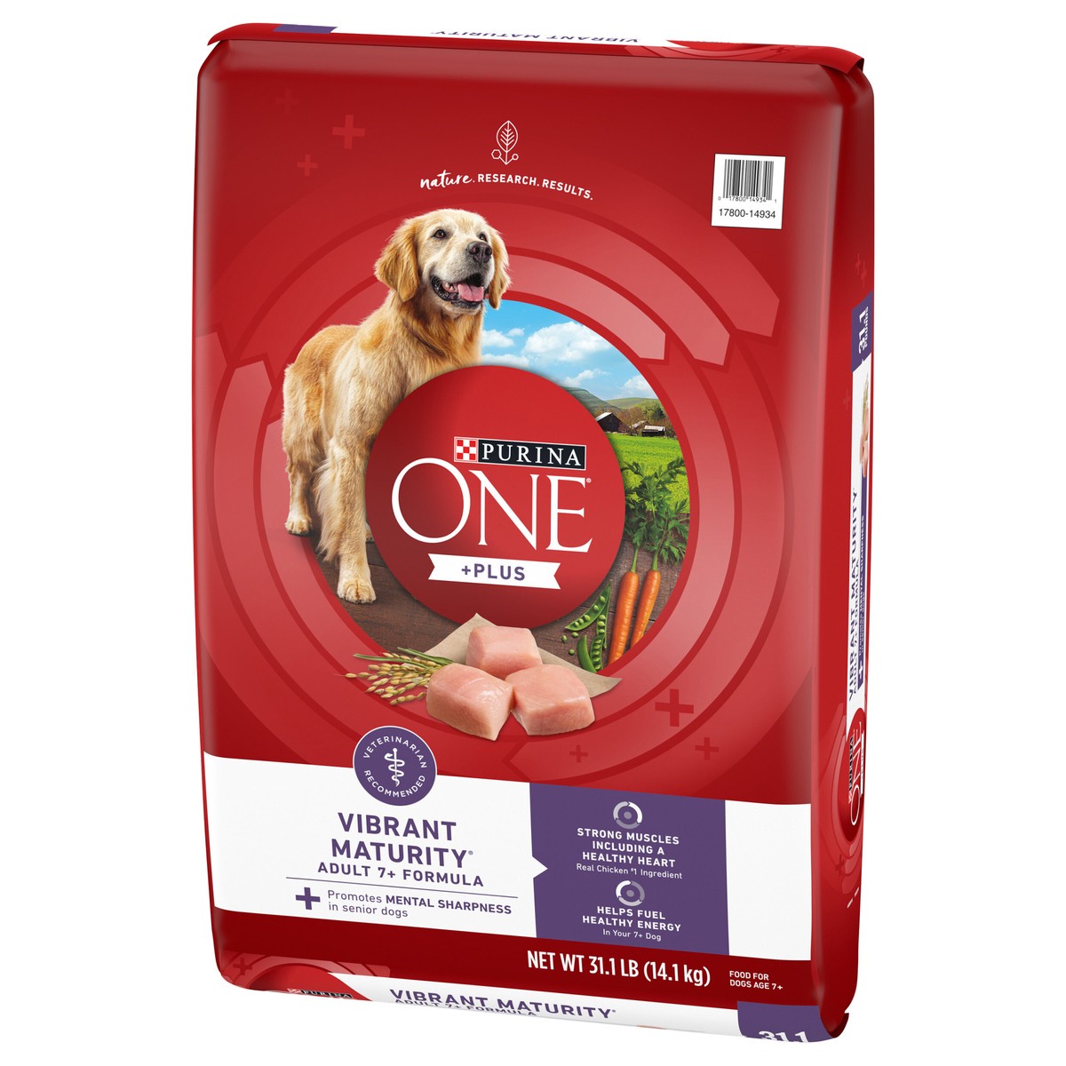 slide 6 of 9, ONE Purina ONE High Protein Dry Senior Dog Food Plus Vibrant Maturity Adult 7 Plus Formula, 31.1 lb