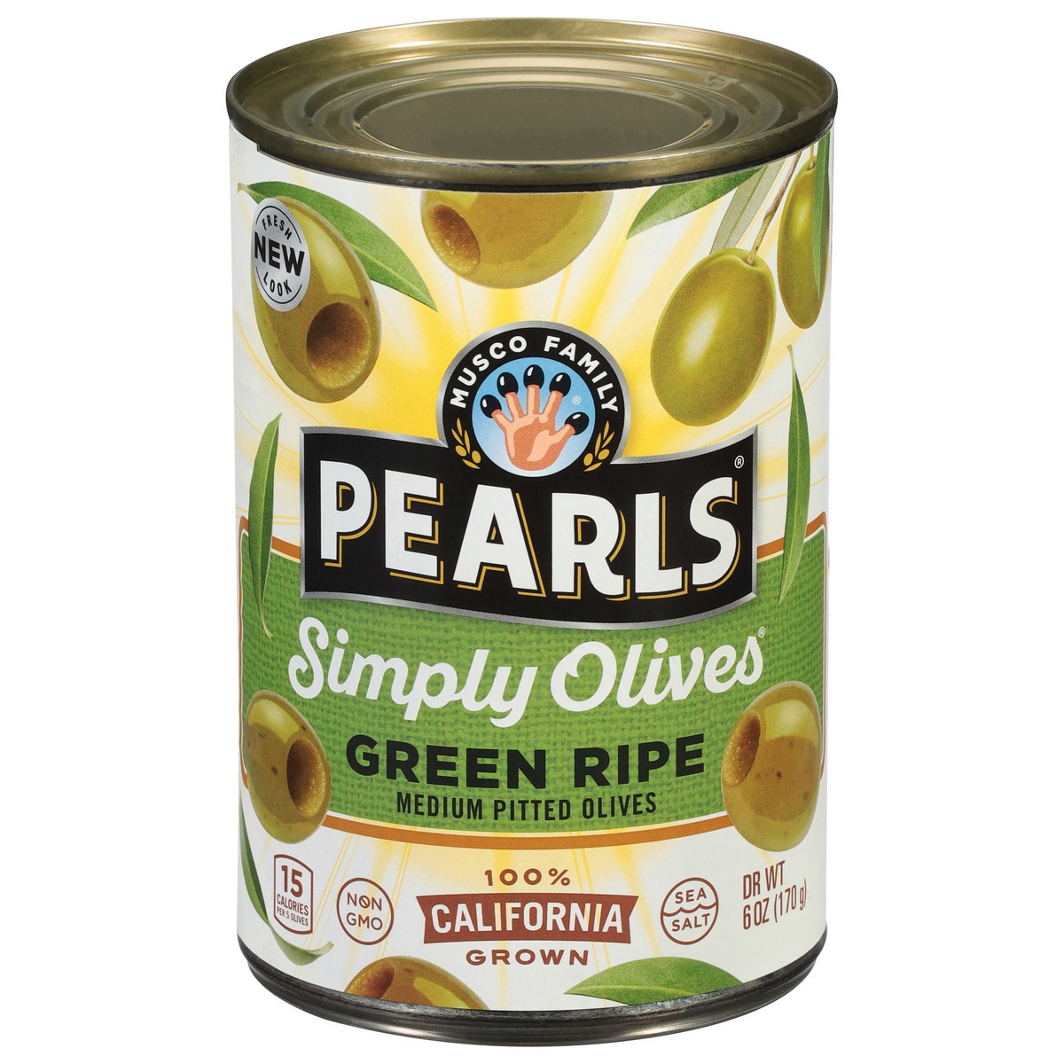 slide 1 of 3, Pearls Simply Olives Green Ripe Pitted Olives Medium 6 oz, 6 oz