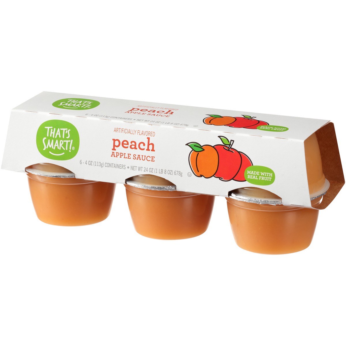 slide 9 of 10, That's Smart! Peach Apple Sauce, 24 oz