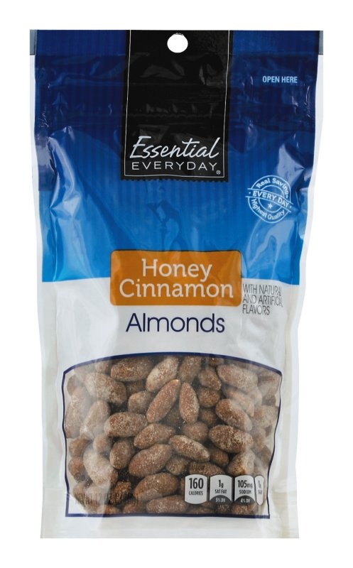 slide 1 of 1, Essential Everyday Honey Cinnamon Almonds, 12 oz