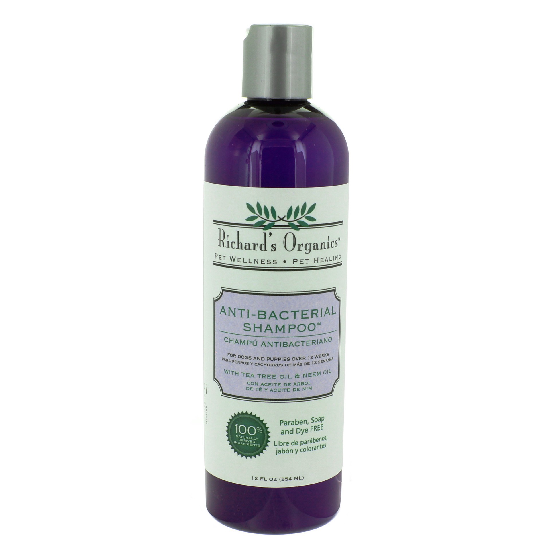 slide 1 of 1, Richard's Organics Anti-Bacterial Dog Shampoo, 12 oz