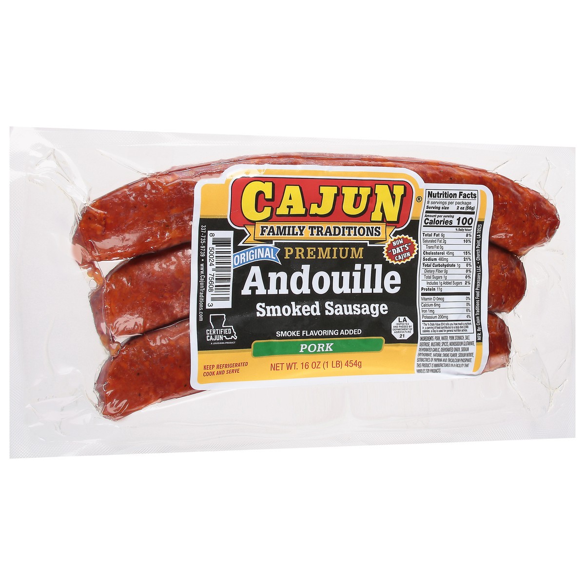 slide 6 of 9, Cajun Smoked Andouille Original Sausage 16 oz, 16 oz