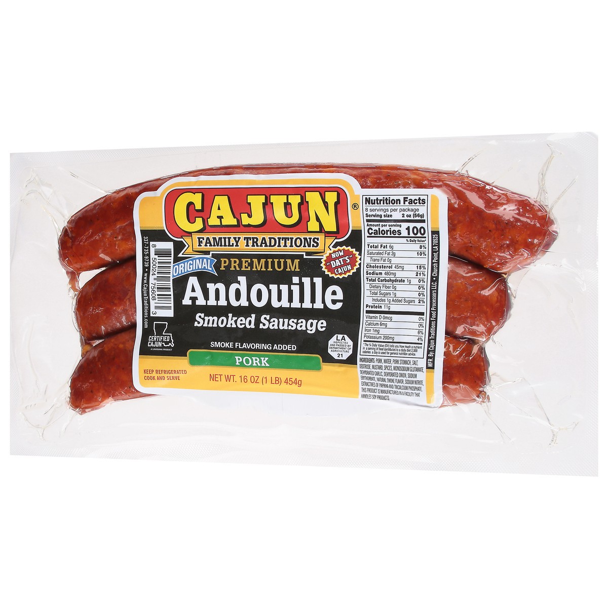 slide 8 of 9, Cajun Smoked Andouille Original Sausage 16 oz, 16 oz