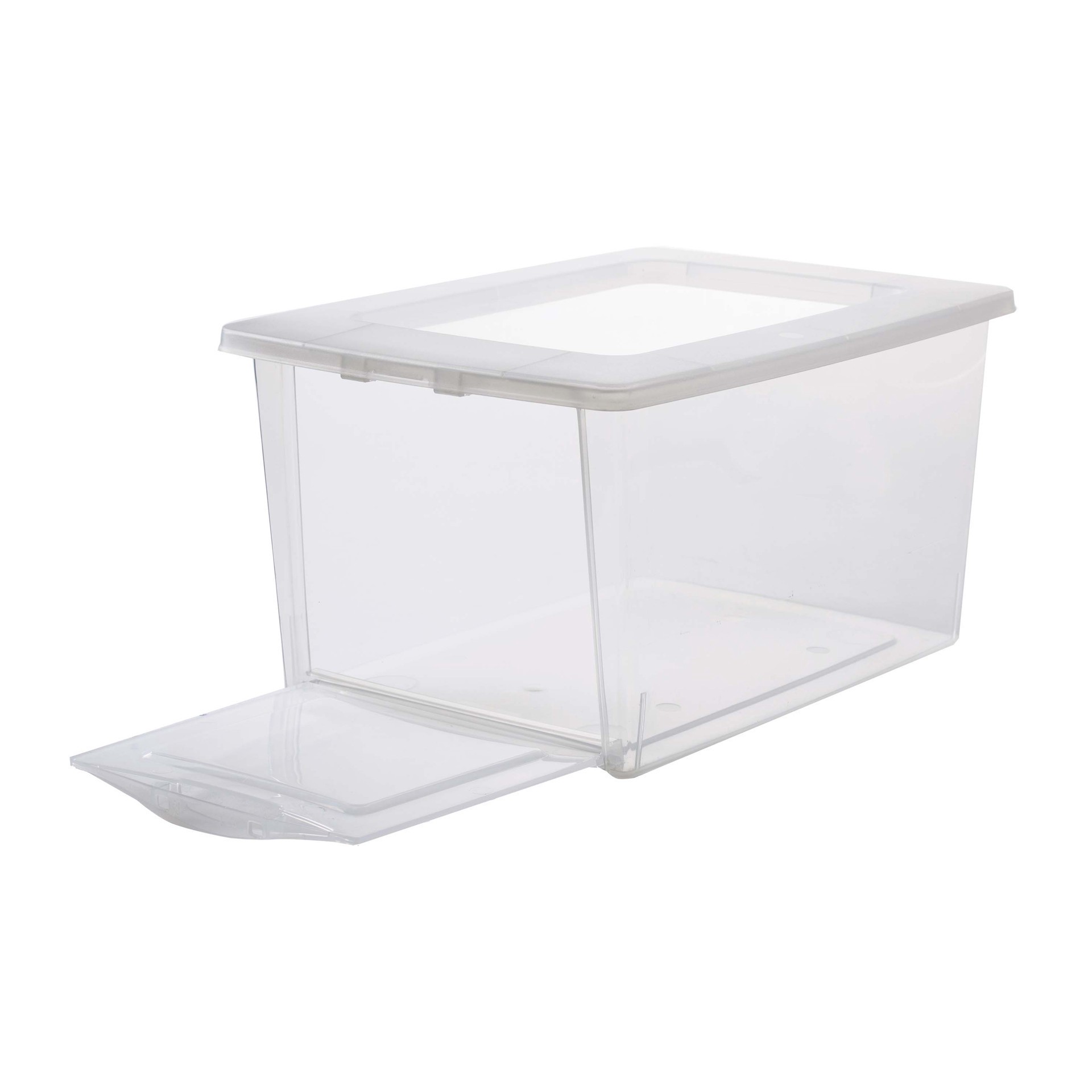 slide 3 of 5, 14.5" X 10" X 7.5" Clear Front Opening Storage Case With Lid By Simply Tidy, 14.5 in x 10 in