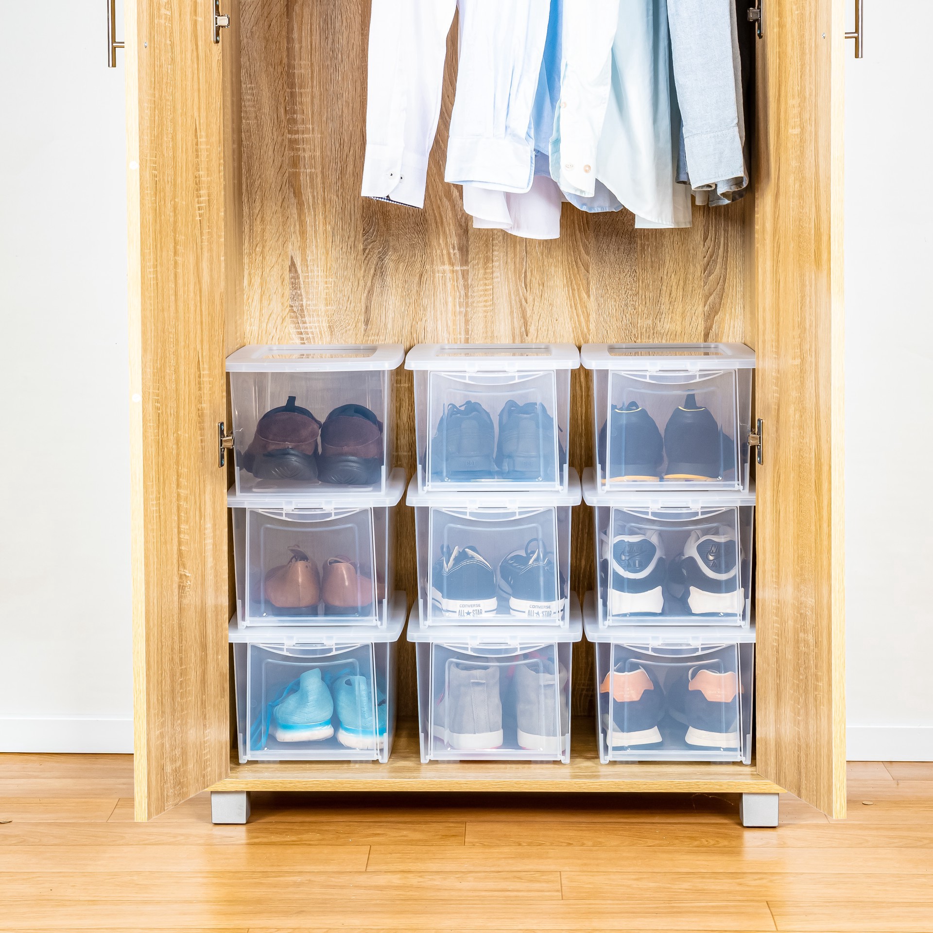 slide 4 of 5, 14.5" X 10" X 7.5" Clear Front Opening Storage Case With Lid By Simply Tidy, 14.5 in x 10 in