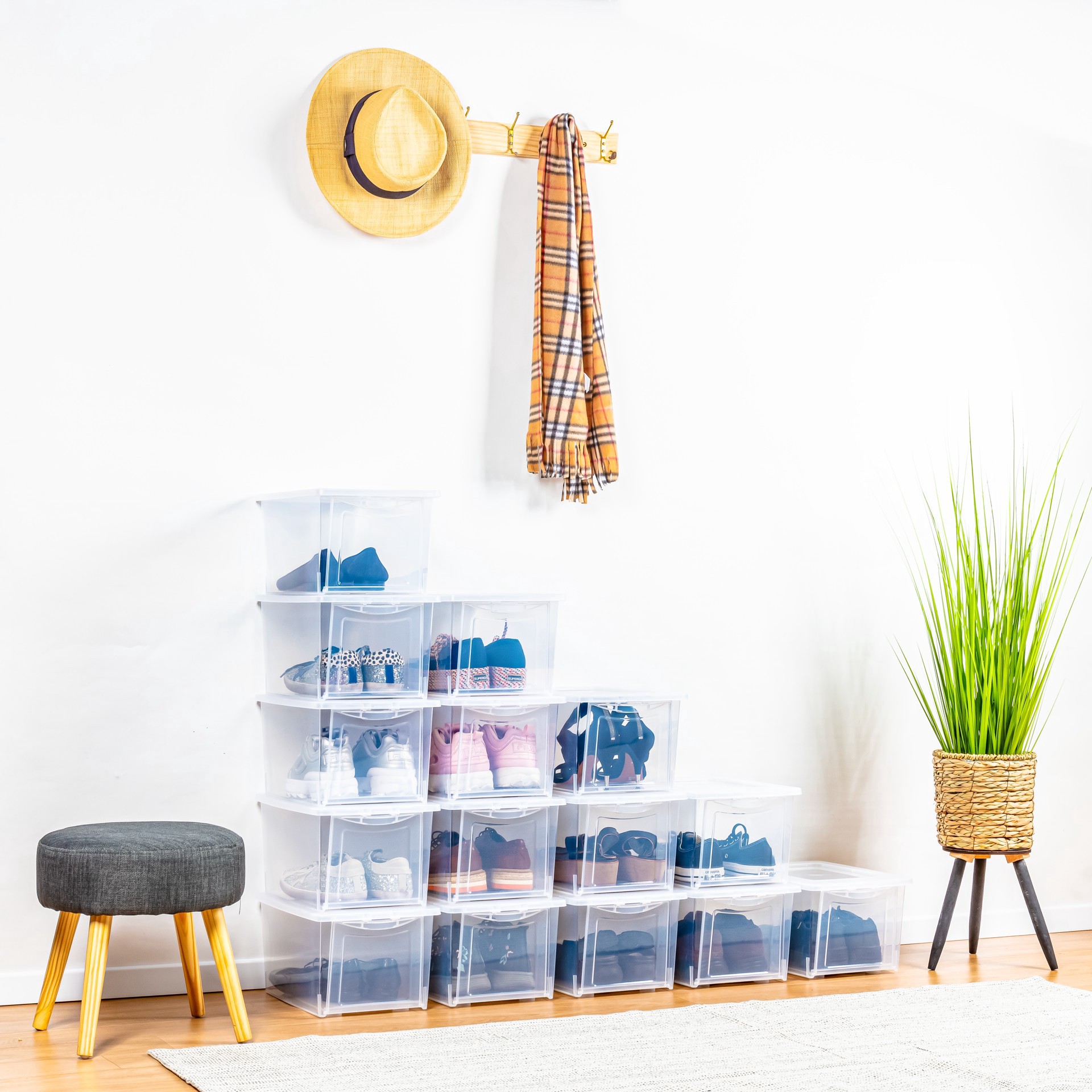 slide 5 of 5, 14.5" X 10" X 7.5" Clear Front Opening Storage Case With Lid By Simply Tidy, 14.5 in x 10 in