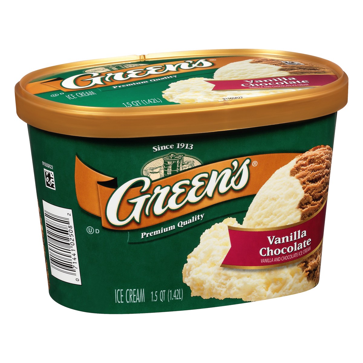 slide 2 of 10, Green's Vanilla Chocolate Ice Cream 1.5 qt. Carton, 48 fl oz