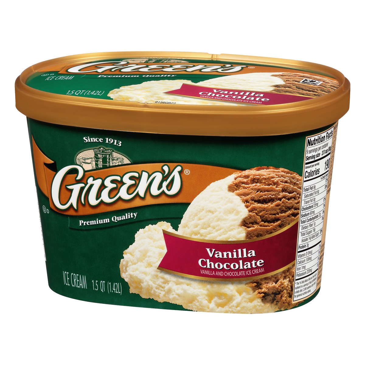 slide 10 of 10, Green's Vanilla Chocolate Ice Cream 1.5 qt. Carton, 48 fl oz